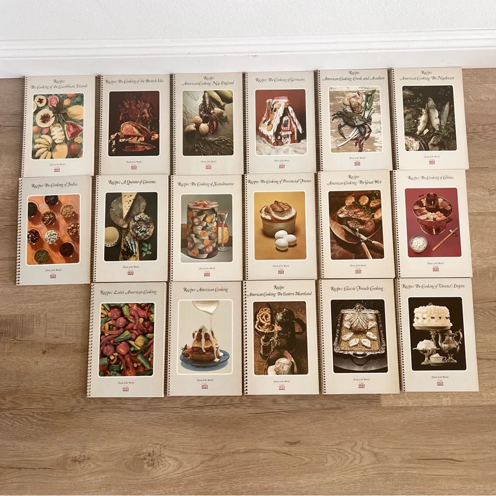 17 PCs‎ 1981 Cookbooks Recipes, Time Life Foods Of The World,  Spiral Bound Vtg